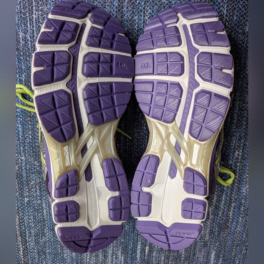 Asics Gel Kayano 21 Running Shoes, Purple Grey Green, Size Women's 9 - Picture 8 of 9